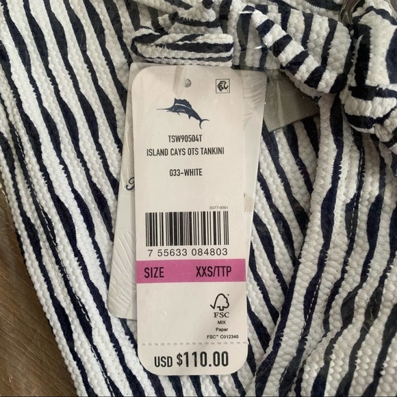 Tommy Bahama Island Cays Over-The-Shoulder Tankini Top in White - Picture 4 of 6